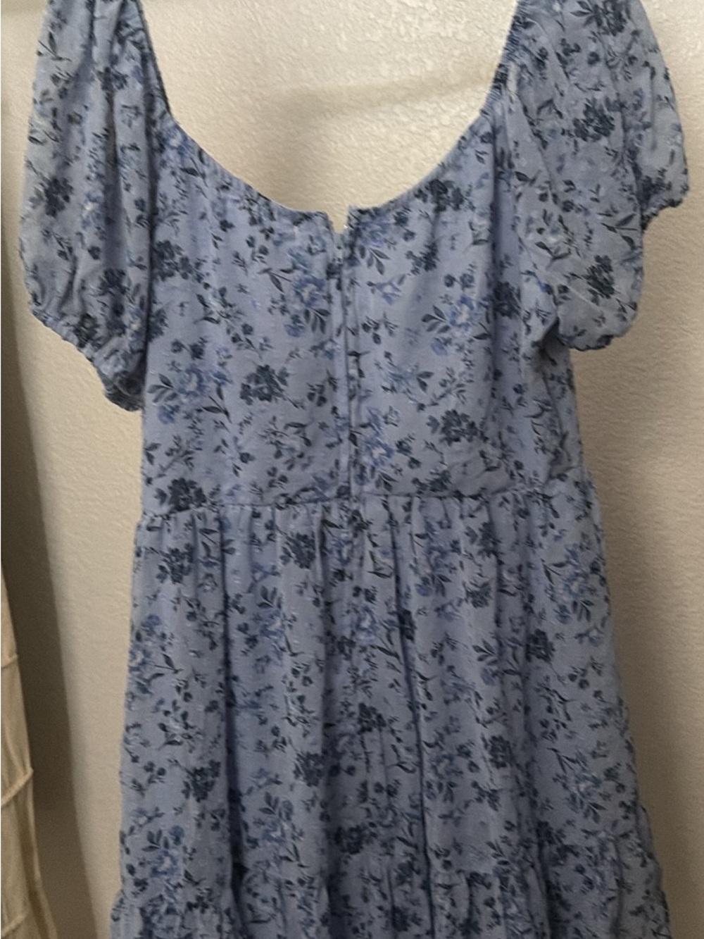 Altar'd State Light Blue Floral Puff-Sleeve Dress
